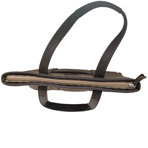 Vintage Liz Claiborne Y2K LC Logo Tote Bag Tan Brown With Umbrella Pocket - Picture 5 of 13